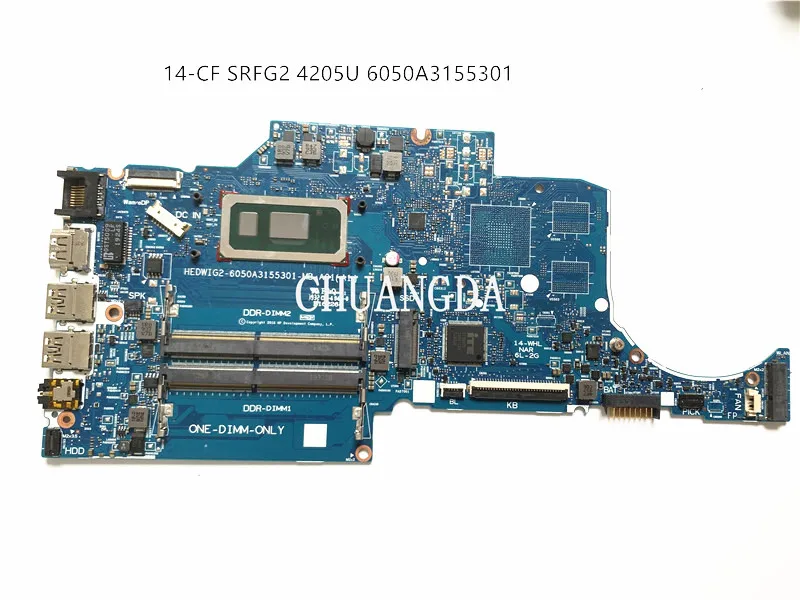 For HP 14-CK 14-CF 240 G7 TPN-I130 Laptop Motherboard 6050A3155301-MB-A01 With Celeron 4205U DDR4 6050A3155301