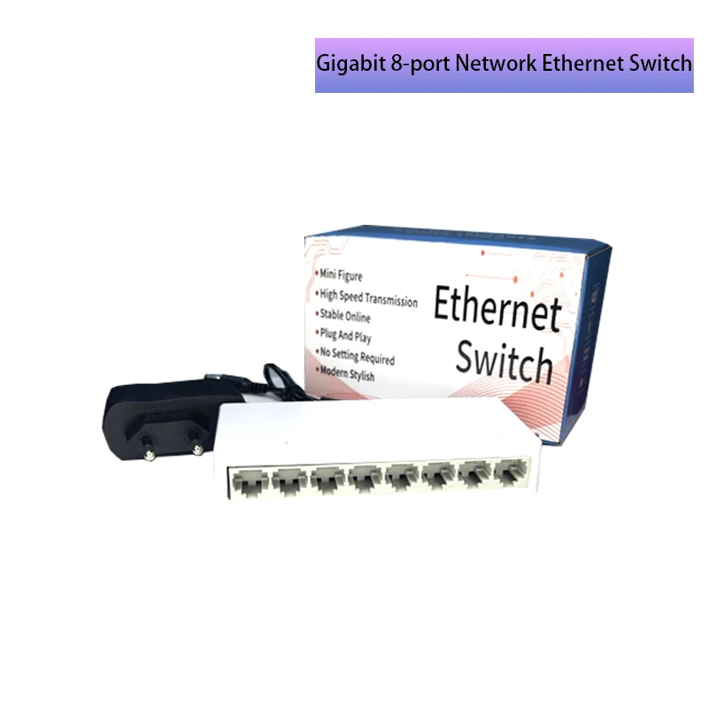 Gigabit Ethernet Network Switch 5-8-Port Full/Half Duplex Plastic Shell Network Switch MDI/MDIX Fast Switch for Home Office