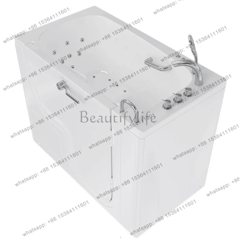Low threshold elderly walk-in bathtub acrylic side door seated non-slip bathtub cross-border supply factory direct sales