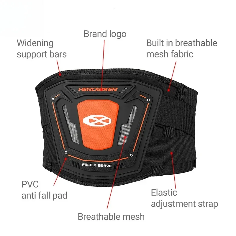 Professional Breathable Motorcycle Safety Belt | High Visibility Reflective Off-road Riding Back Waist Protector Items for Men