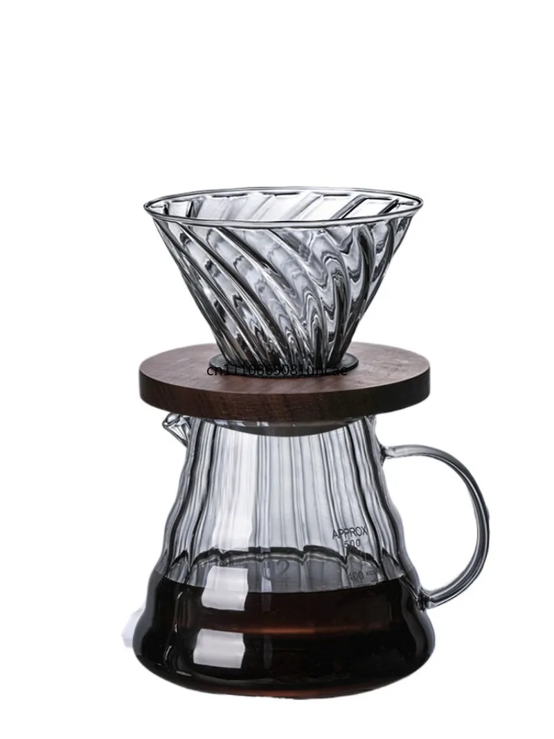 Glass Hand Drip Coffee Set Cloud Sharing Pot Filter Cup Dripper with Filter Paper Home Coffee Brewing Tool