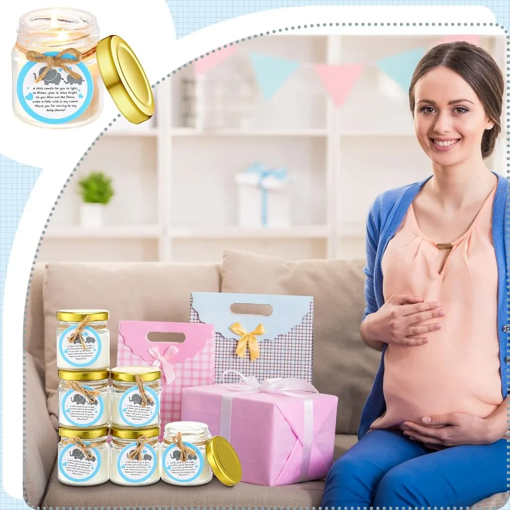 هدايا شموع استحمام الطفل - 40 عبوة من الجرار الزجاجية المعطرة باللافندر لاستحمام الأطفال الريفي وحفلات الكشف عن الجنس وأعياد الميلاد #6