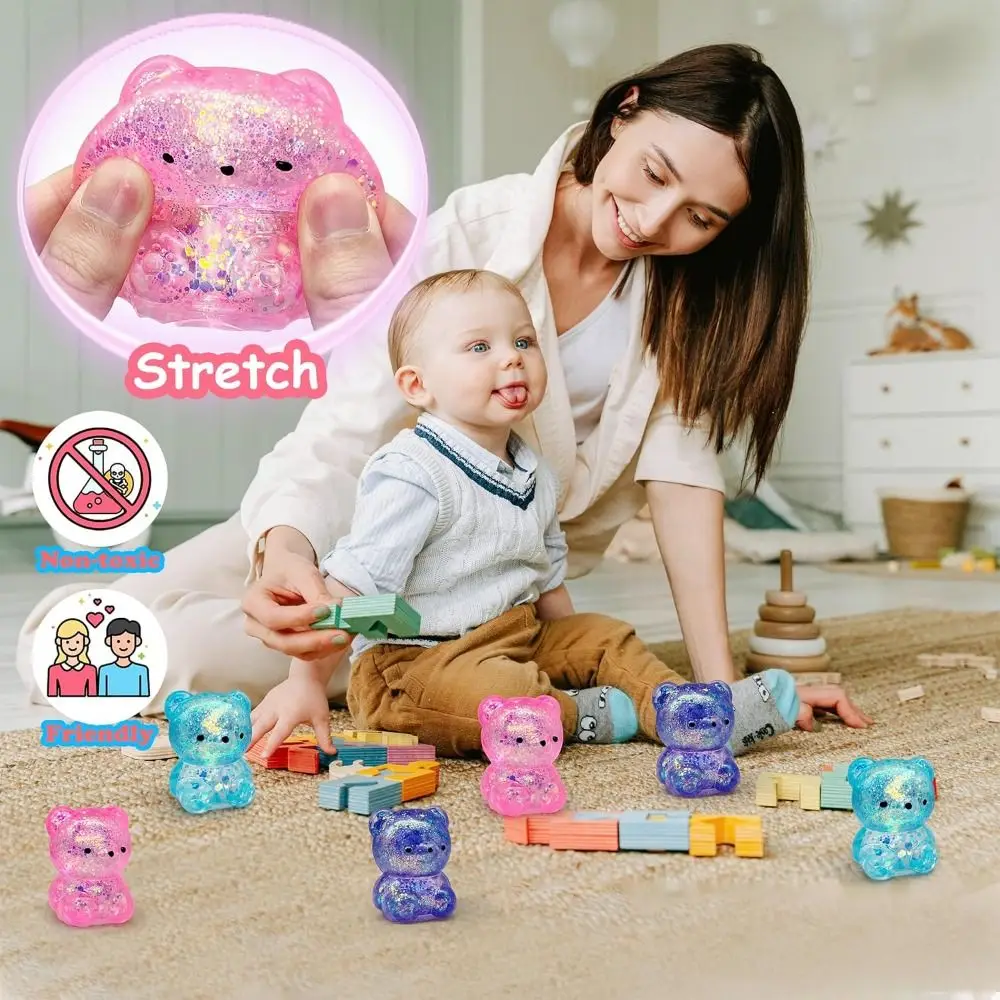 Hot Gummy Bear หมี Squishy Fidget ของเล่นน่ารักตลกน้ําตาลความเครียด Ball Sensory ของเล่นนุ่ม Squishy Ball สําหรับผู้ใหญ่