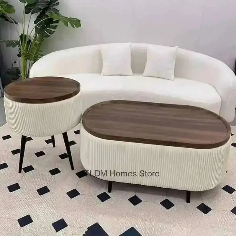 Cute Nordic Living Room Coffee Table White Soft Modern Oval Coffee Tables Minimalist Trendy Mesa Package Centro Home Furniture