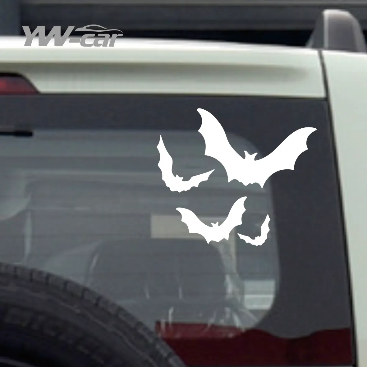 

4-Pack Cute Goth Bat Spooky Vinyl Decals - for Windshield, Bumper, Hood & 4x4 Offroad Trucks