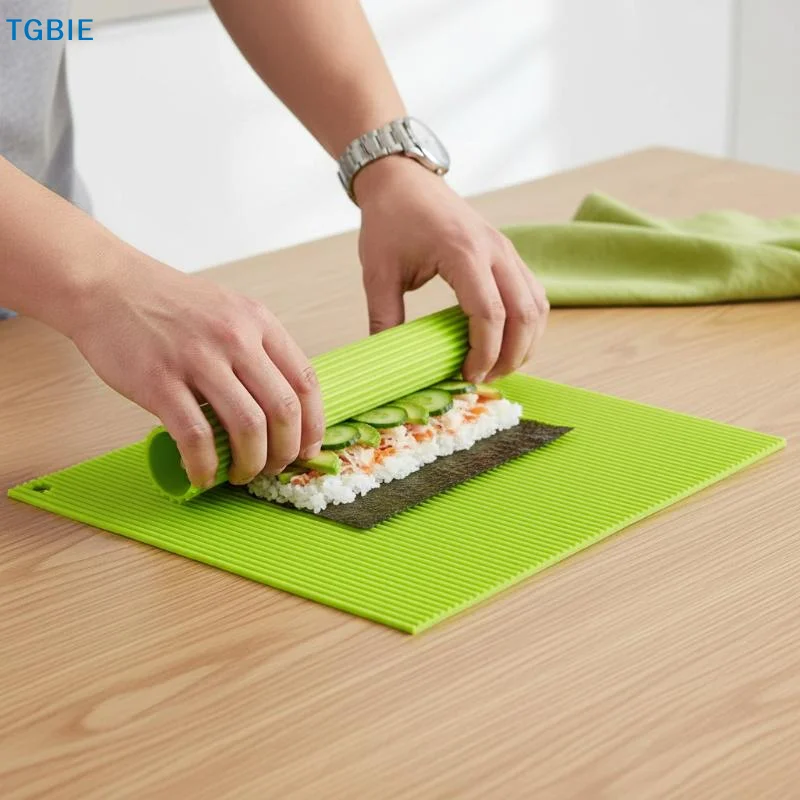 [TL]【TL】Silicone Hand Roll Sushi Rolling Curtain Bamboo Imitation Japanese Sushi Rolling Tool No Mildew Sushi Mat Portable