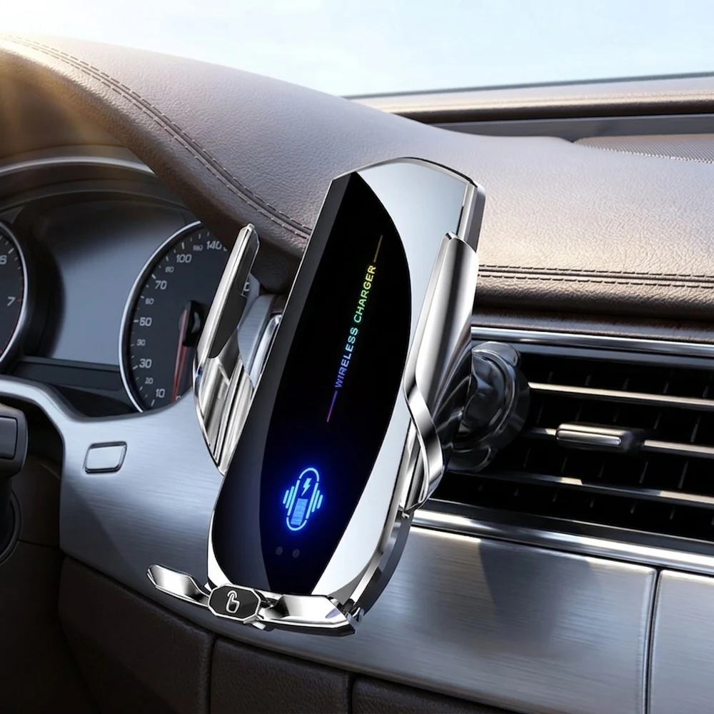Intelligent Fast Wireless Charging Car Phone Holder Air Vent Mount Auto-Clamping Charger Adjustable Secure Phone Cradle For Fast