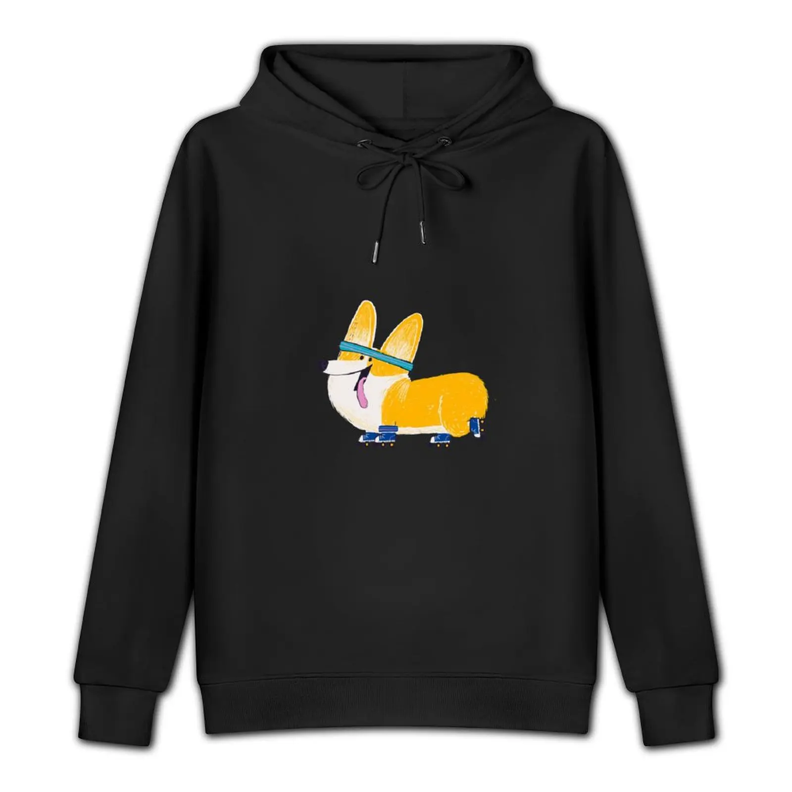 Corgi on skates Pullover Hoodie autumn new products clothes for men men clothes autumn hoodie