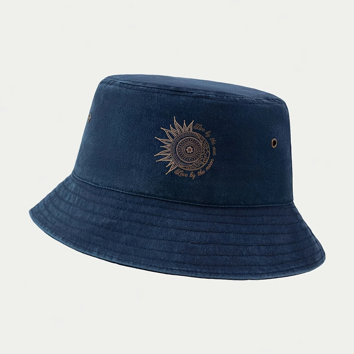 High-quality Mandala Sunflower Print Fishing Bucket Hat, Foldable and Portable for Easy Storage, Unisex Casual Hat for Outdoor V