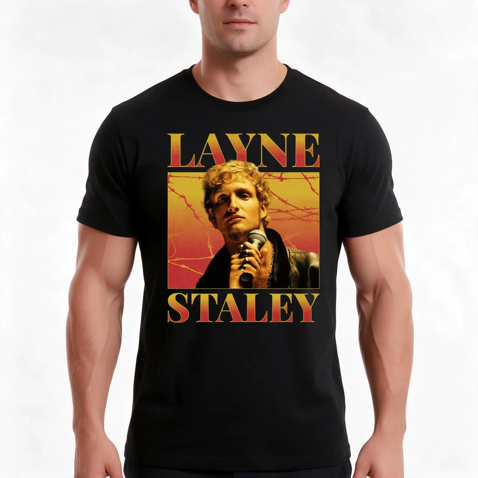 Layne Staley Retro Bootleg Style Homage T-Shirt Summer Casual Cotton Tee Oversized Streetwear Tops Vintage Graphic Print