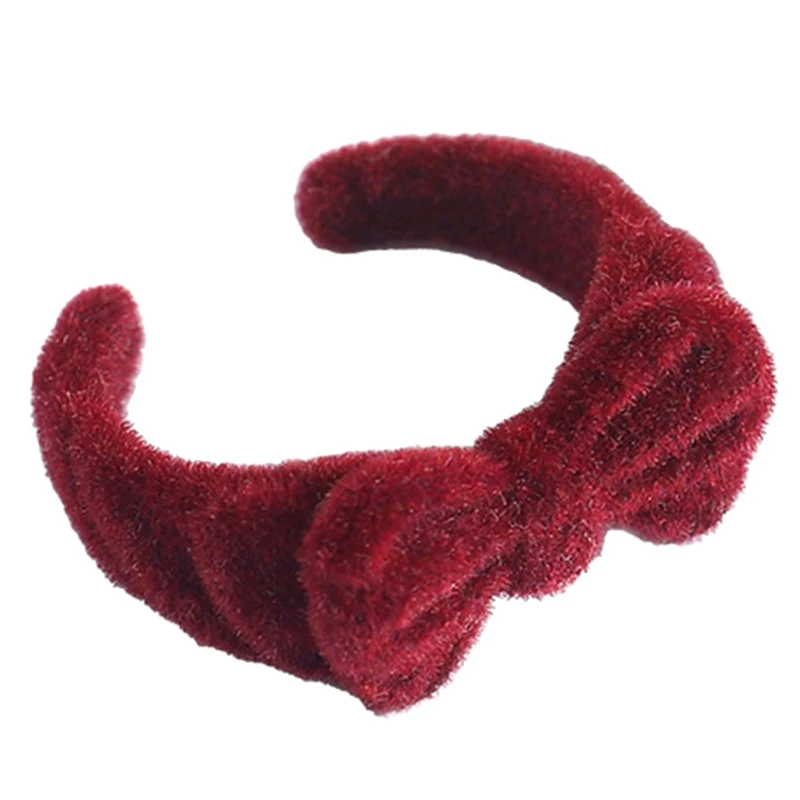 Temperament Flocking Klein Red Blue Burgundy Bow Adjustable Open Ring For Woman Jewellery Fashion Accessories