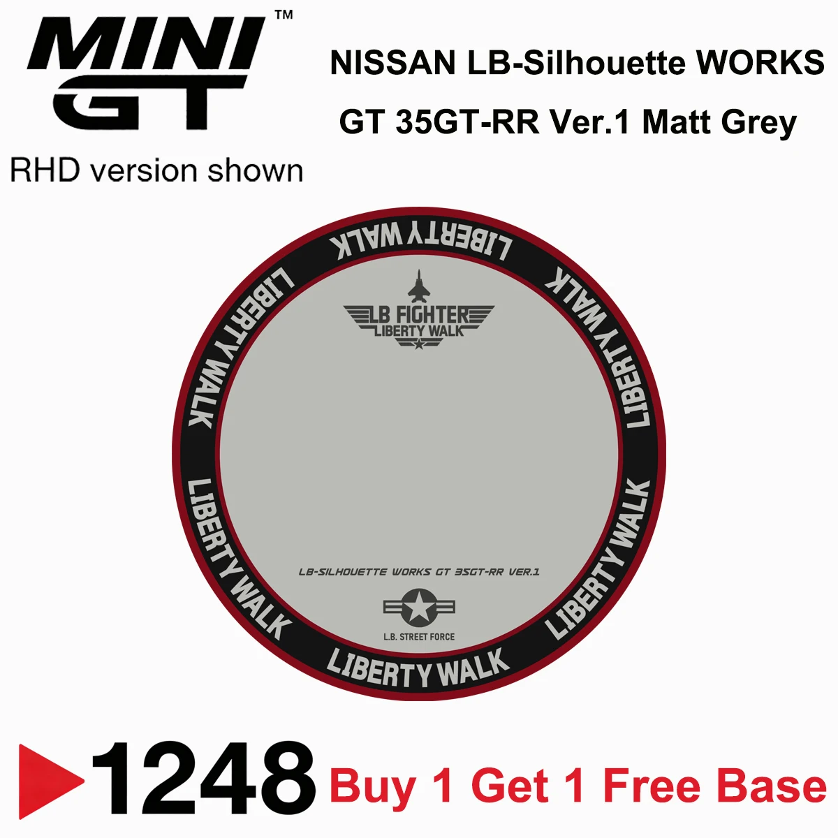 MiniGT 1248 MGT01248 1:64 LBWK LB‑Silhouette WORKS GT 35GT‑RR Ver.1 Matt Grey RHD Diecast Collectible Model Vehicles image 5