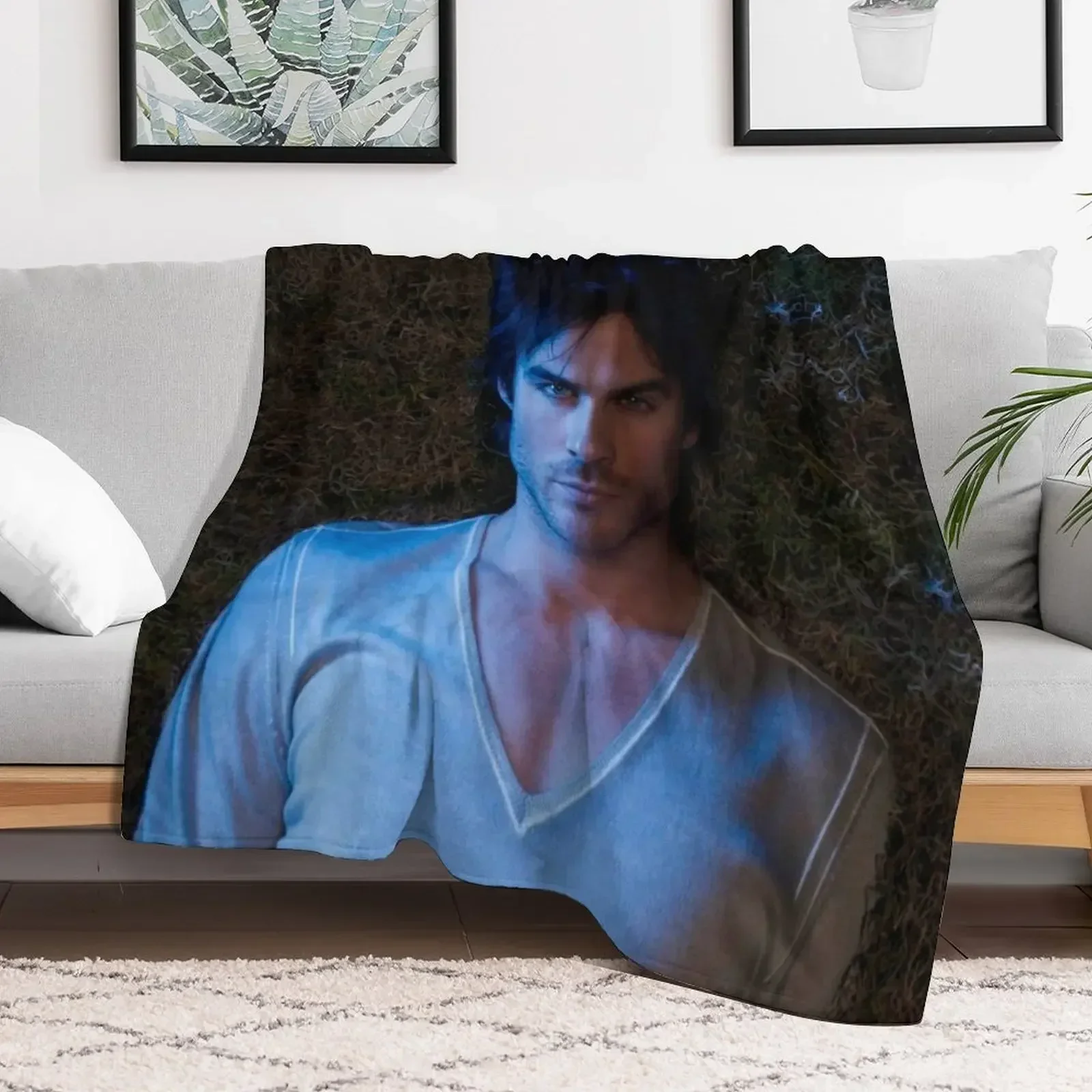 Ian Somerhalder - Fan Blanket and Jigsaw Throw Blanket Soft Bed linens Moving manga Blankets