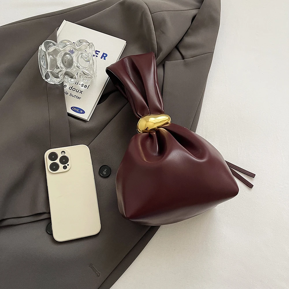 Vrouwen PU Designer Tote Handtas Grote Capaciteit Chique Hobo Tas Ritssluiting Mini Emmer Tas Effen Kleur Draagbare Slouchy Portemonnee