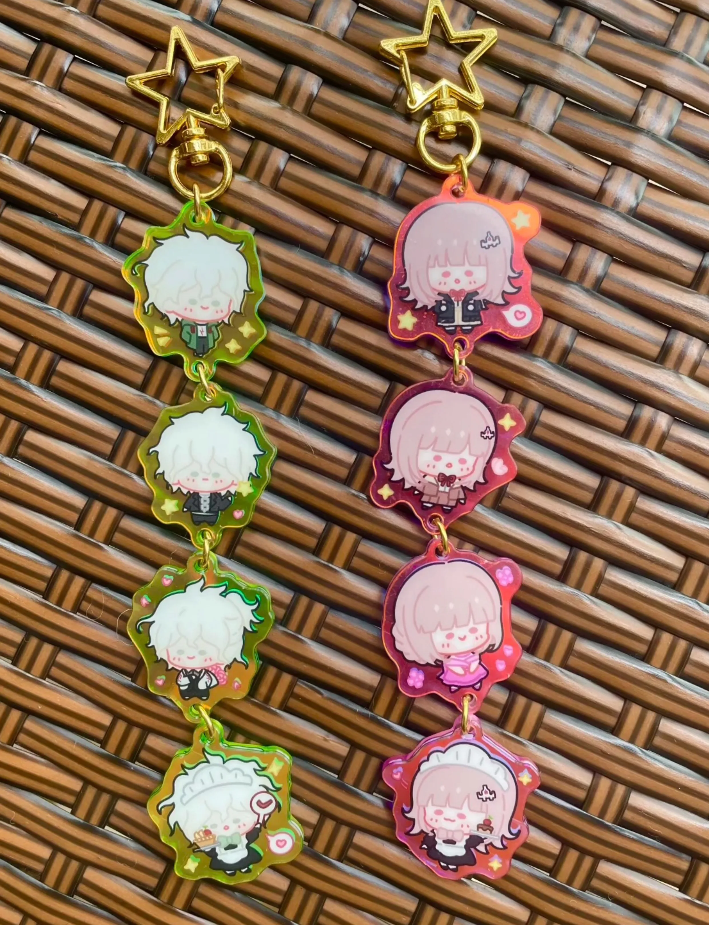 

Anime Danganronpa Nanami ChiaKi Hinata Hajime Nagito Komaeda Cosplay Charm Keychain Cartoon Acrylic Pendant Keyring Mascot Gift
