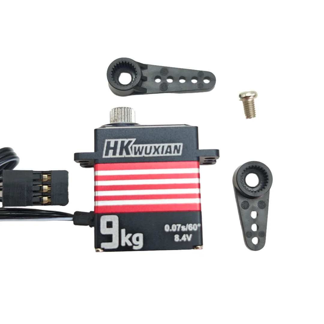 Servomoteur numérique sans noyau, 9KG, 180 degrés, engrenage entièrement métallique, réponse rapide, télécommande RC, voiture, Robot, avion, aile fixe