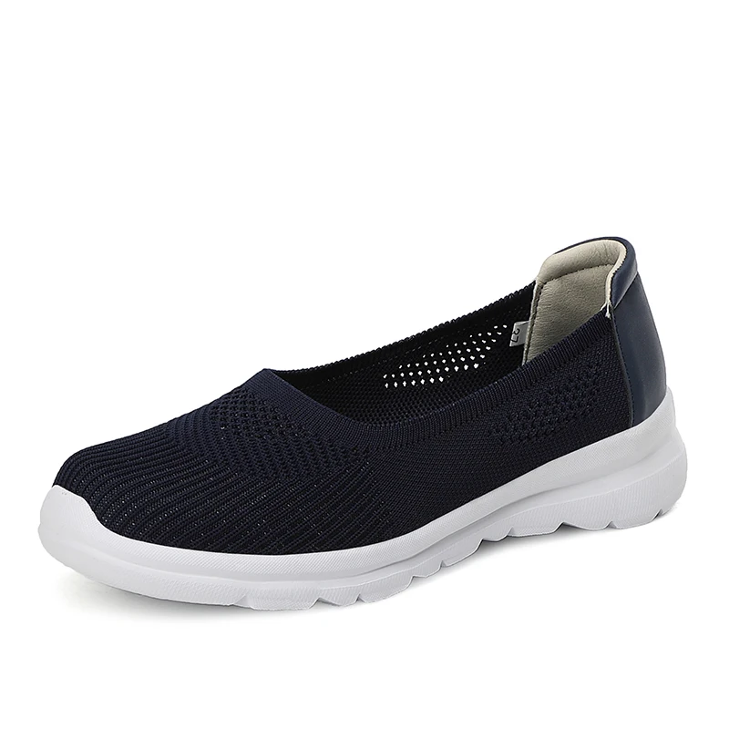 Fly Weaving oddychające damskie letnie trampki ultralekkie sportowe wsuwane obuwie damskie antypoślizgowe matka Fitness buty do chodzenia