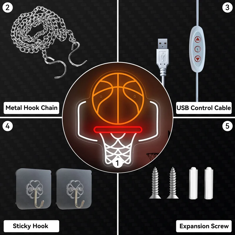 농구 프레임 LED 네온 라이트 사인 아크릴 네온 사인, 홈 침실 농구 코트 체육관 클럽 벽 아트 장식 간판용 USB