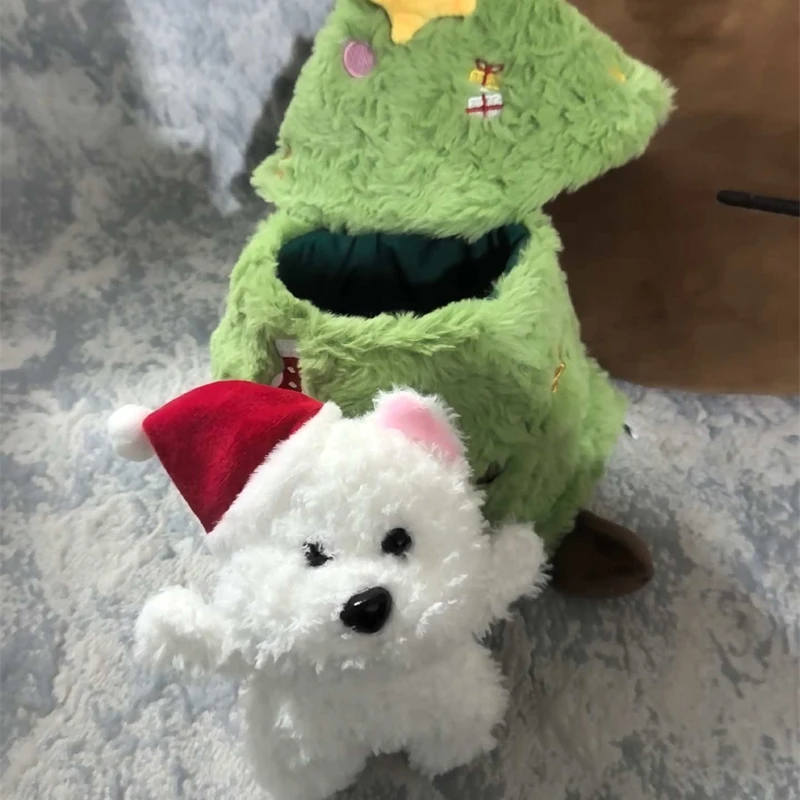 Pluszowa zabawka piesek do ukrywania się, ozdoba na choinkę, miękka dekoracja świąteczna dla dziewczynek, dzieci, kobiet, przytulny, uroczy prezent.