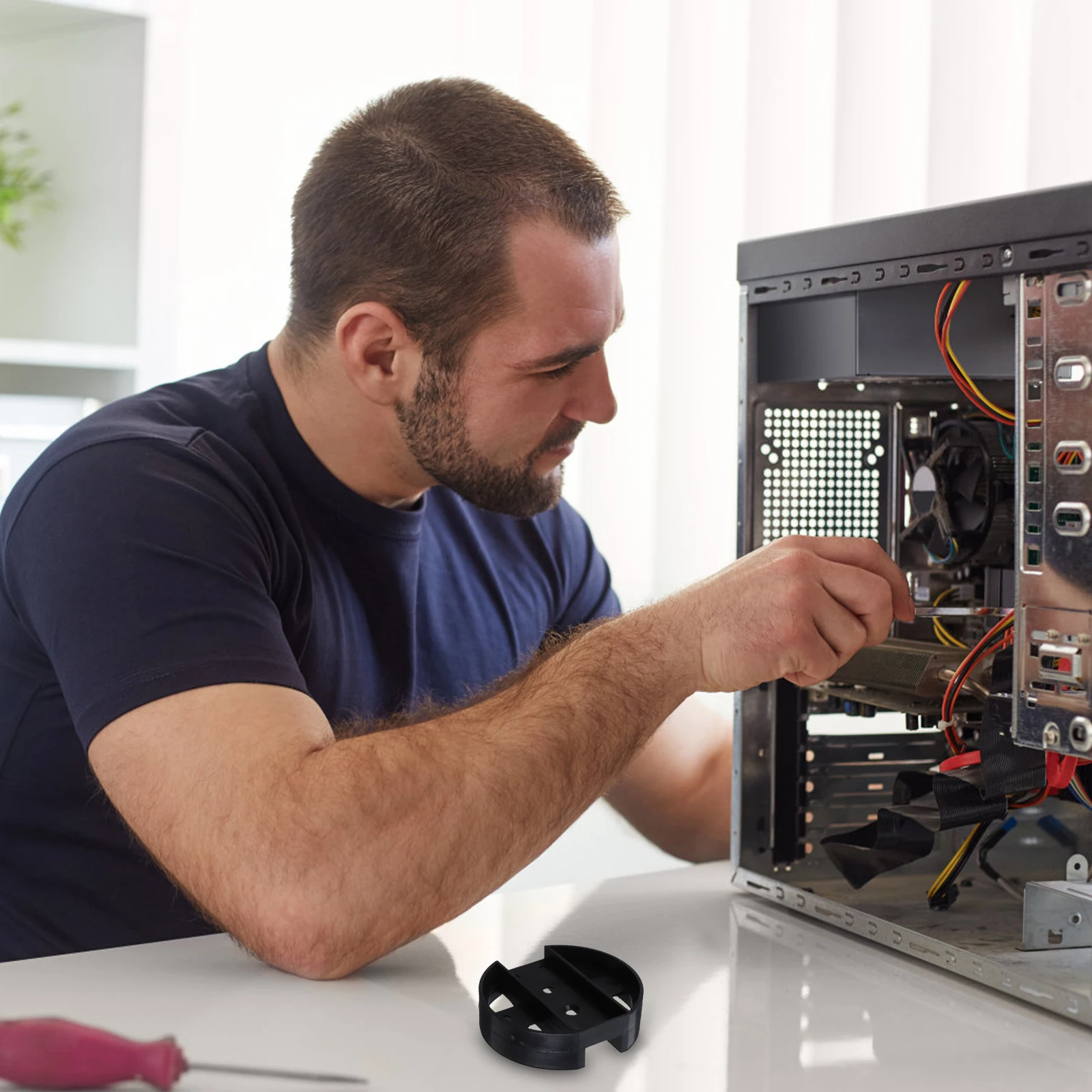 20pcs Computer Tower Stand Foot Pad Plastic Bracket Under Desk CPU Holder ABS Floor Rack Host Bracket Stable