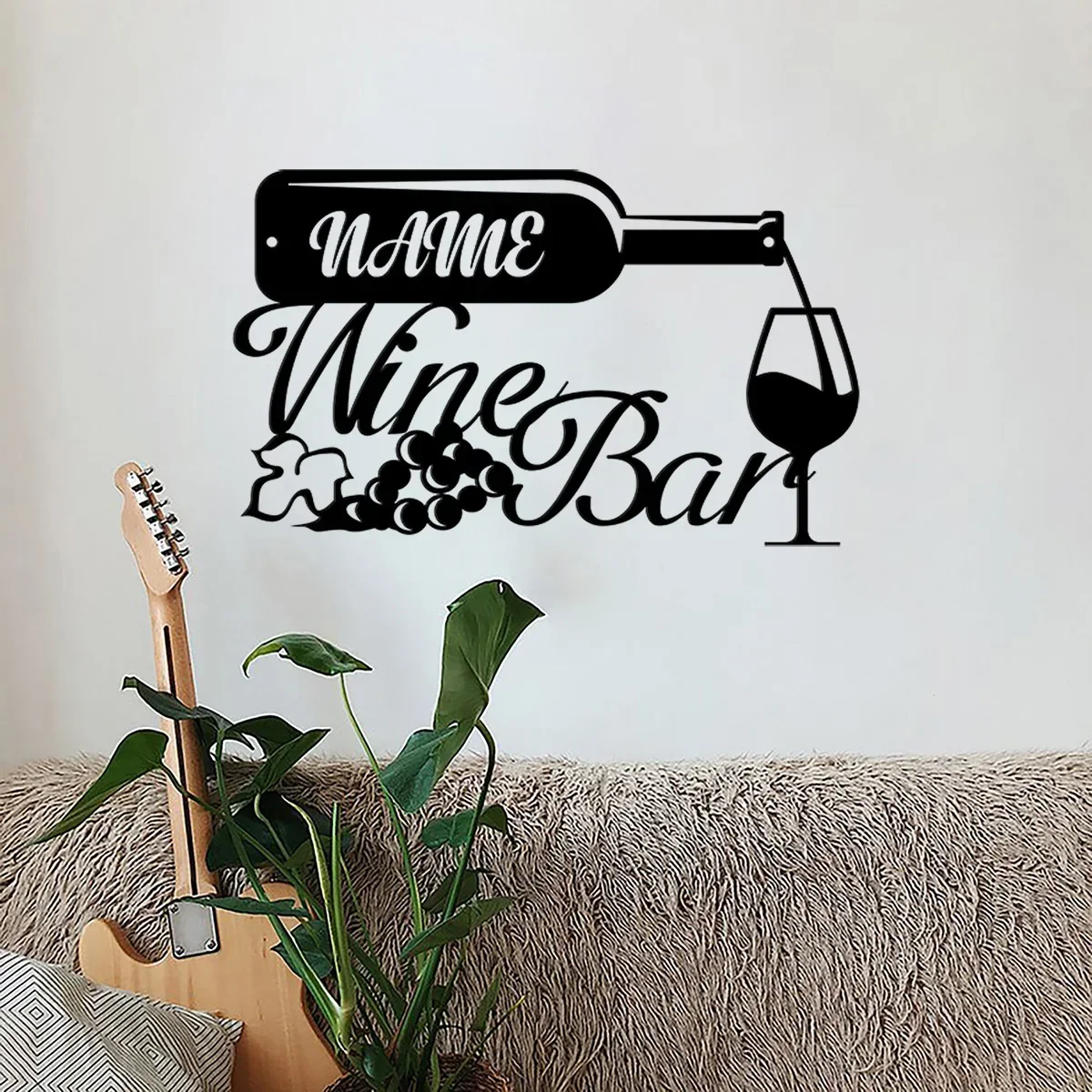 Custom Wine Bar Metal Wall Art Personalized Wine Bar Sign Home Decor