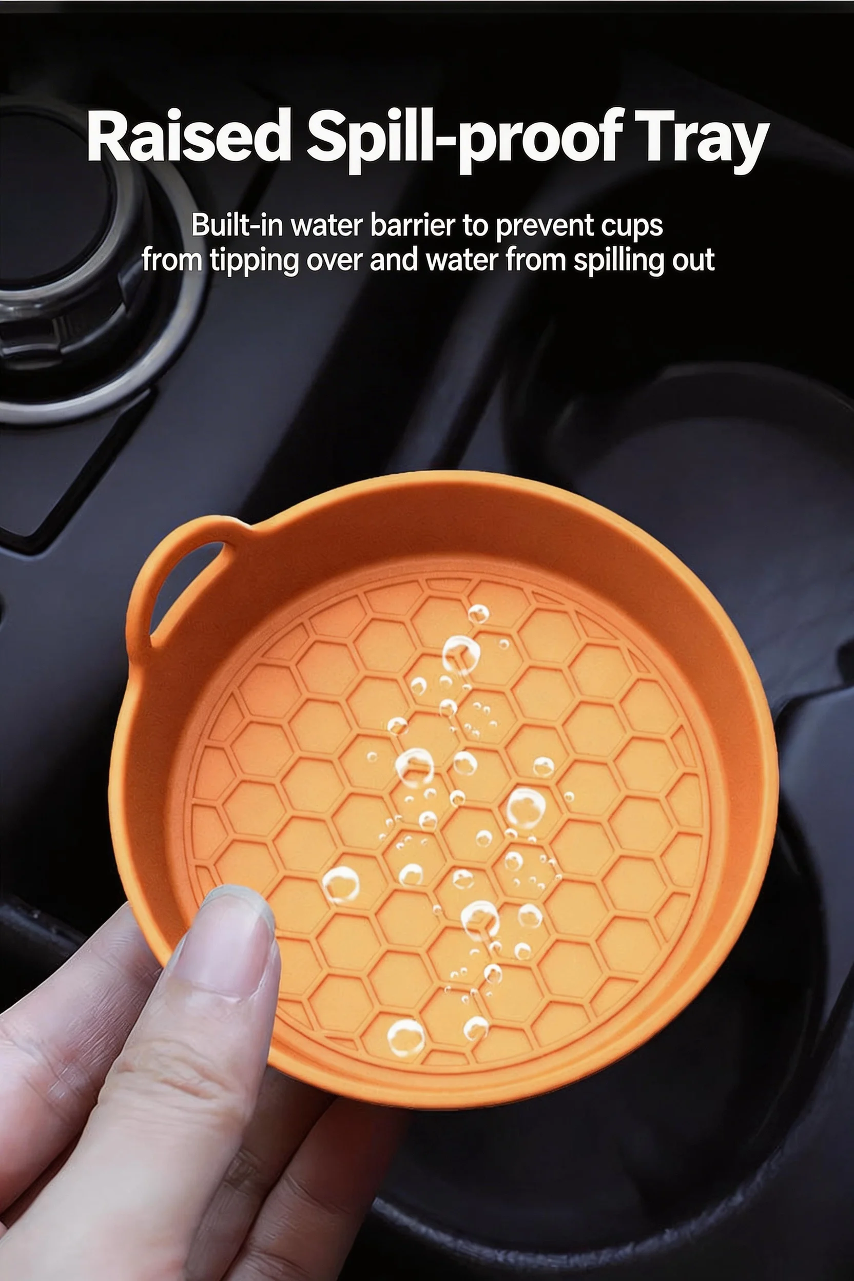 1 Stück Auto-Getränkehalter-Untersetzer aus Silikon, rutschfest, wasserdicht, eingebettete Fahrzeug-Ornamentmatte, Auto-Innenraumschutz-Zubehör – Detail 7