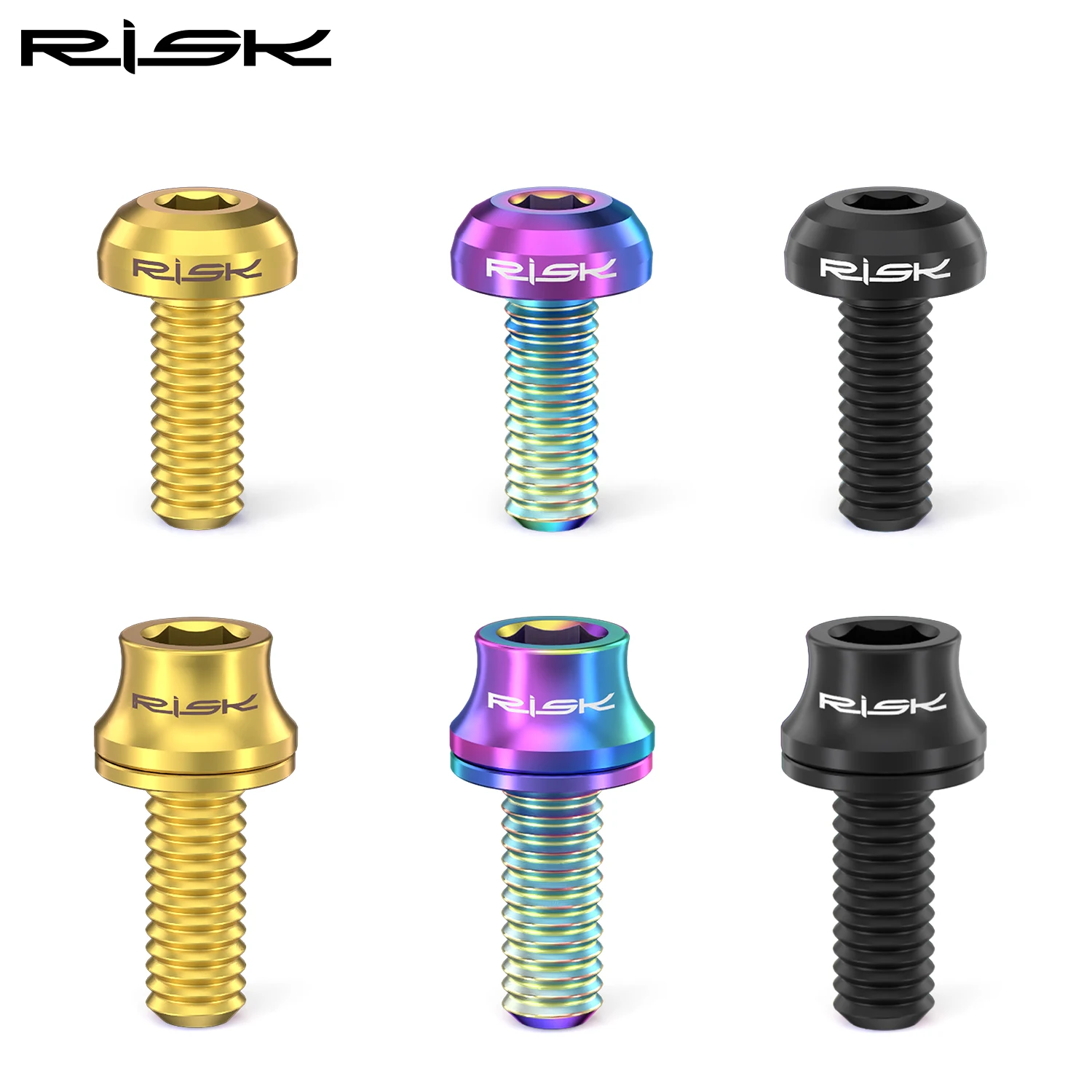 Risk M5x12mm Bike Water Bottle Cage Fixing Bolts Titanium Alloy MTB Road Bicycle Bottle Holder Screws Air Pump Fixed Bolts