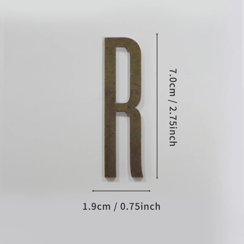 Selbstklebende Hausnummern aus Bronze, englische Alphabetbuchstaben aus Metall für Wohnung, Zimmer, Türschild, Tisch, Briefkasten, Nummernaufkleber, 7 cm – Detail 25