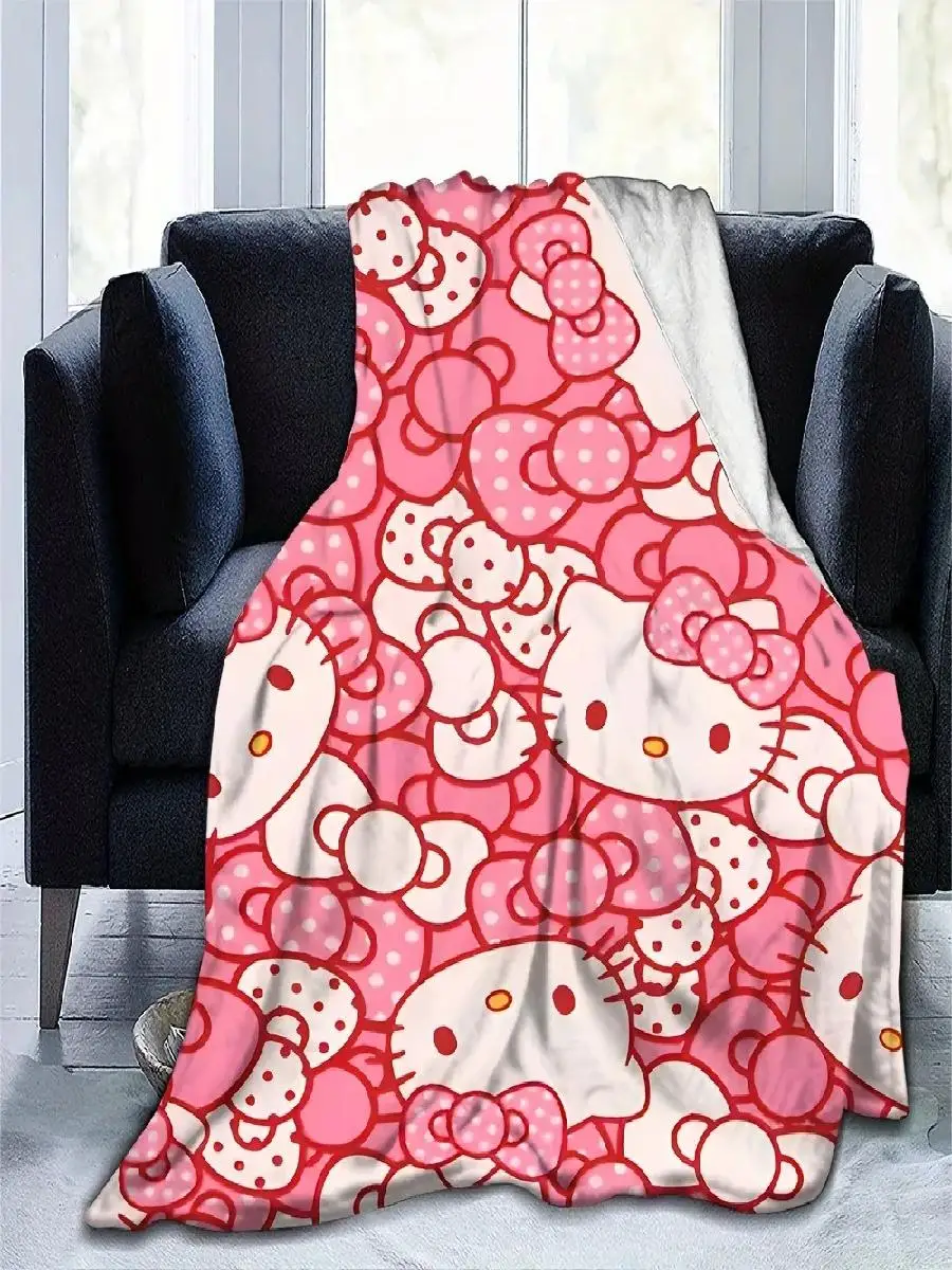 PC Adorable Hello Kitty Pink Blanket for All Multipurpose for Living Room Bedroom Camping Travel