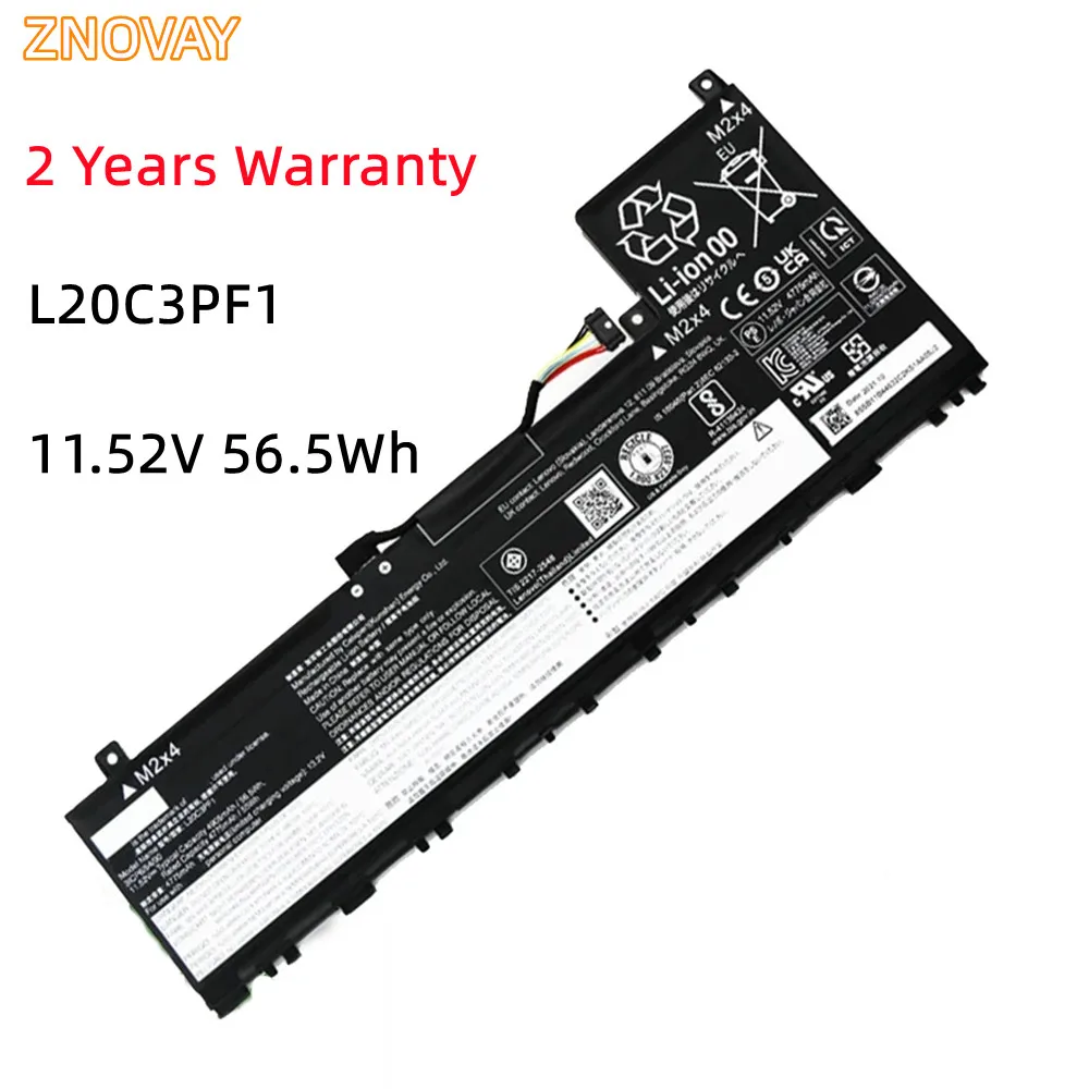 ZNOVAY Laptop Battery L20C3PF1 11.52V 56.5Wh/4905mAh For Air14+ ACH 2021 Series L20M3PF1 L20L3PF1 L20D3PF0