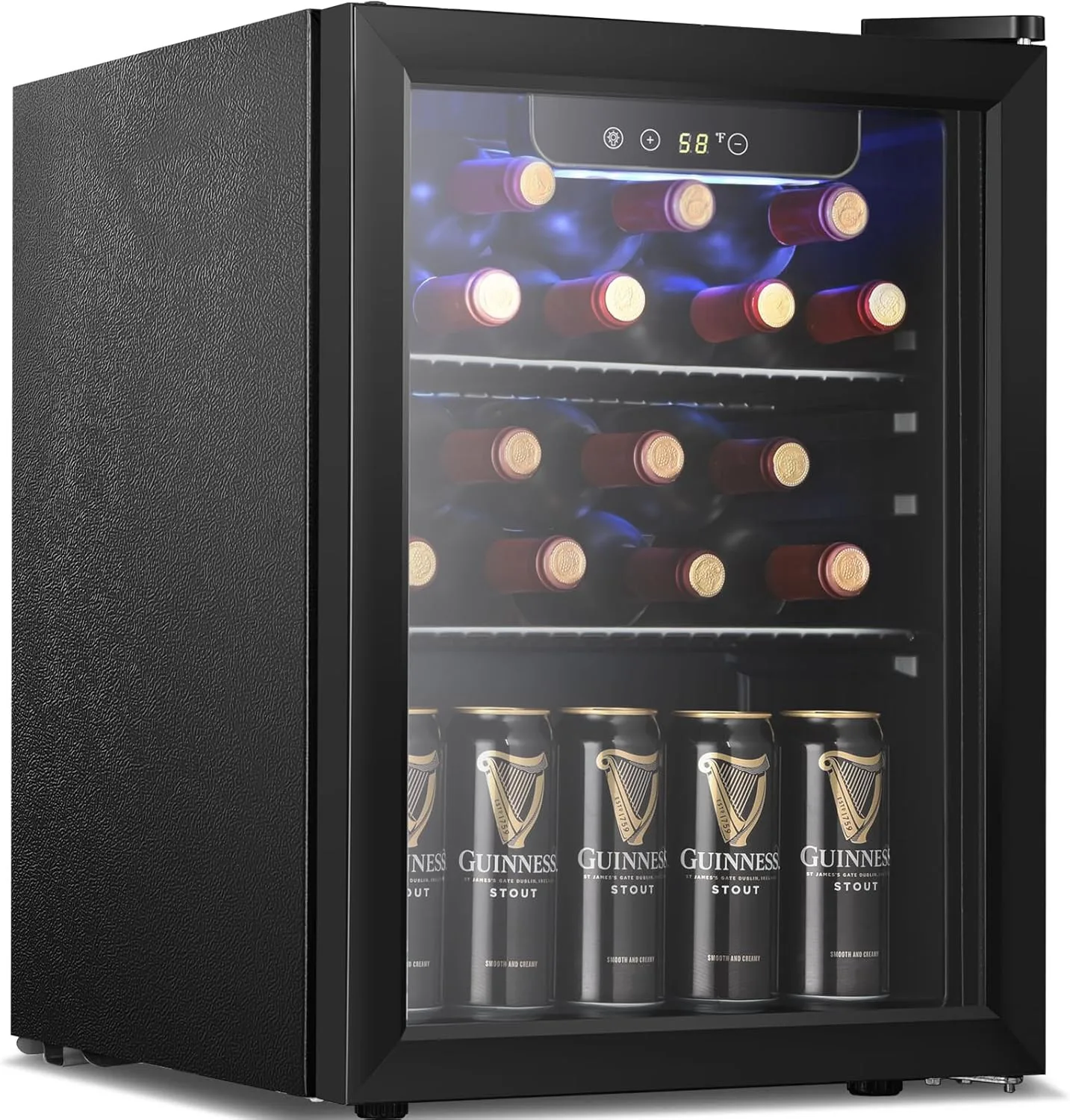 

Compact 68-Can Mini Beverage Refrigerator with Glass Door & Electronic Control