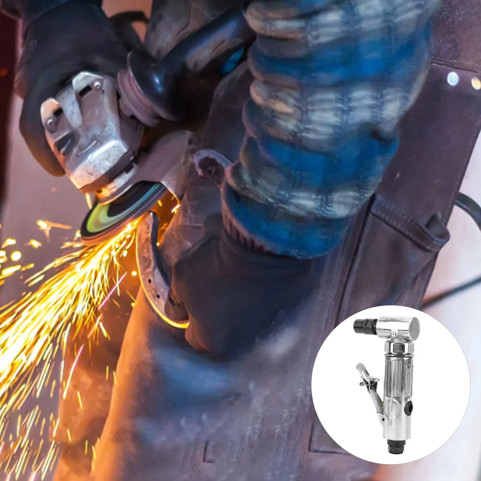 Moedor pneumático de dobra de 90 graus de grau industrial, moedor pneumático com disco de moagem de 2 polegadas