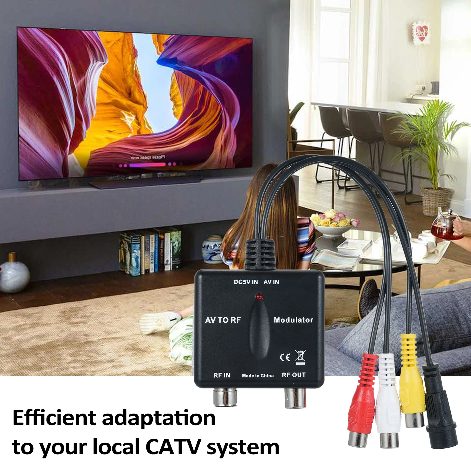 Mini RF Modulator AV To RF Modulator Output NTSC CH3 Channels PLL Controlled VHF Operating Frequency