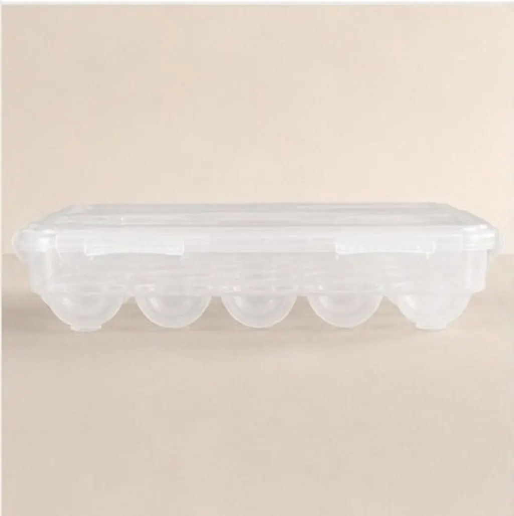 Egg Container Plastic Clear Large Capacity Egg Storage Box for Refrigerator Portable Anti Collision Fresh Keeping Organizer