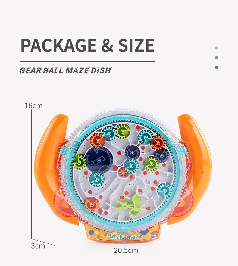 Nuova maniglia per bambini Gear Maze Disk Toy Palm Balance Ball Education Stress Relief Maze Toy