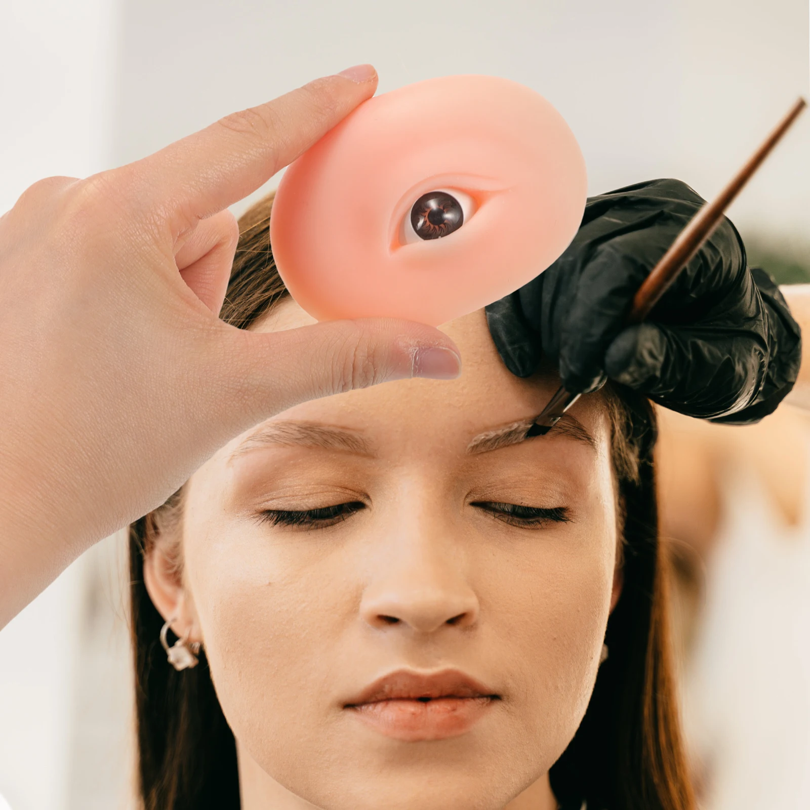

1Pair 5d Eyebrow Practice Silicone Skin Realistic Eyeshadow Makeup Training Board Eye Makeup Skin Tool for Beginners