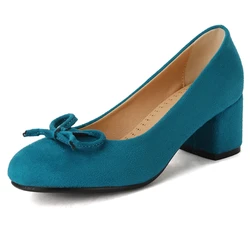 Block Blue High Heels Women's Pumps Shoes Fashion Spring Elegant Red Pink Green Heeled Party Wedding Shoes Female Large Size 50