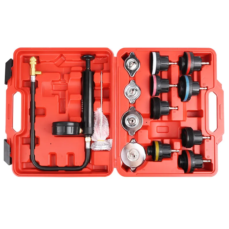 Car radiator pressure tester leak detection vacuum filling tool kit - anti-freeze coolant replacement