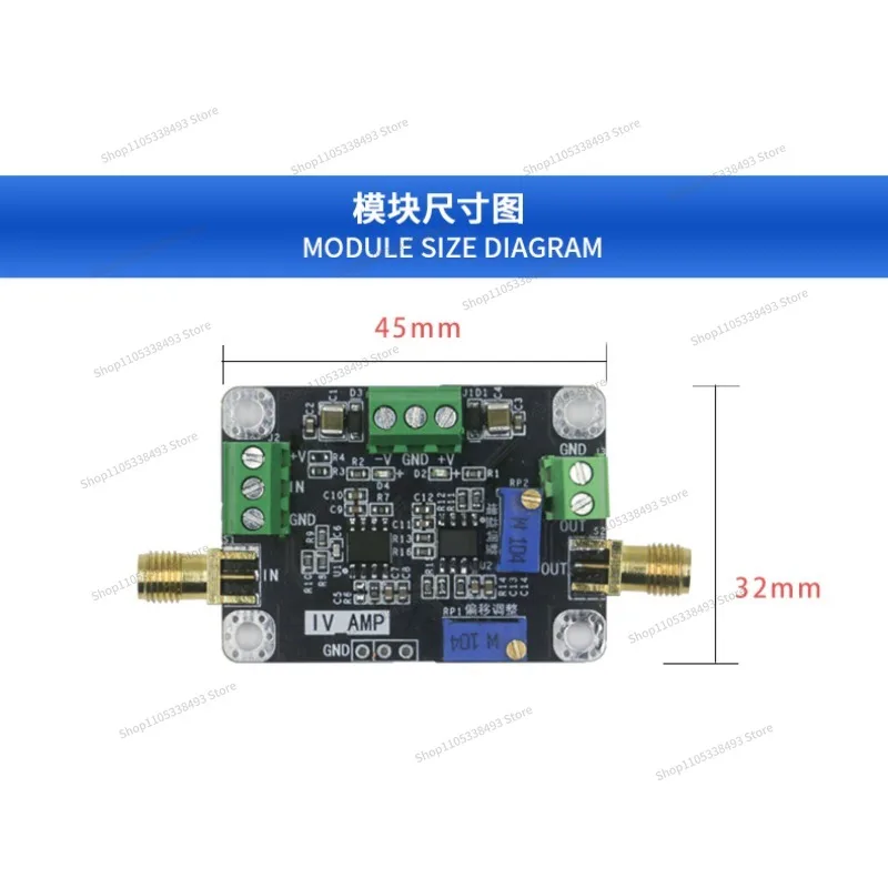 For IV Conversion Amplifier, Silicon PIN Photodiode NA Level Current Conversion Voltage Signal Amplification Detector Module