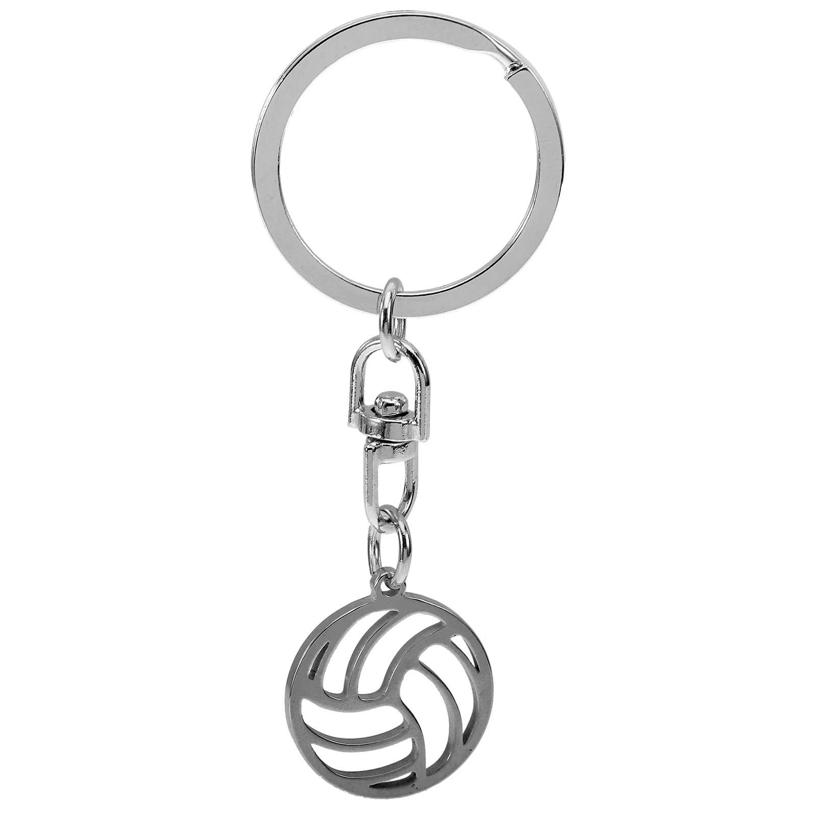 Lanyard Volleyball Keychain Keychains Exquisite Stainless Steel Holder Silver Decoration