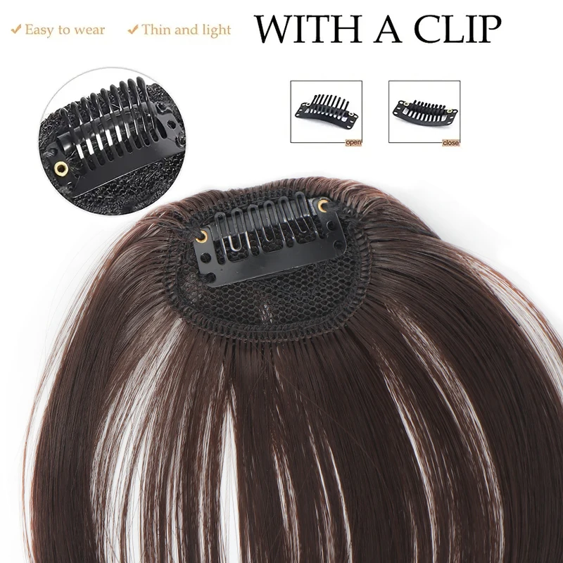 MSTN-Ar Sintético Franja Extensões De Cabelo Com Grampos De Cabelo, Resistente Ao Calor, Preto, Loiro, Natural, Curto, Mulheres