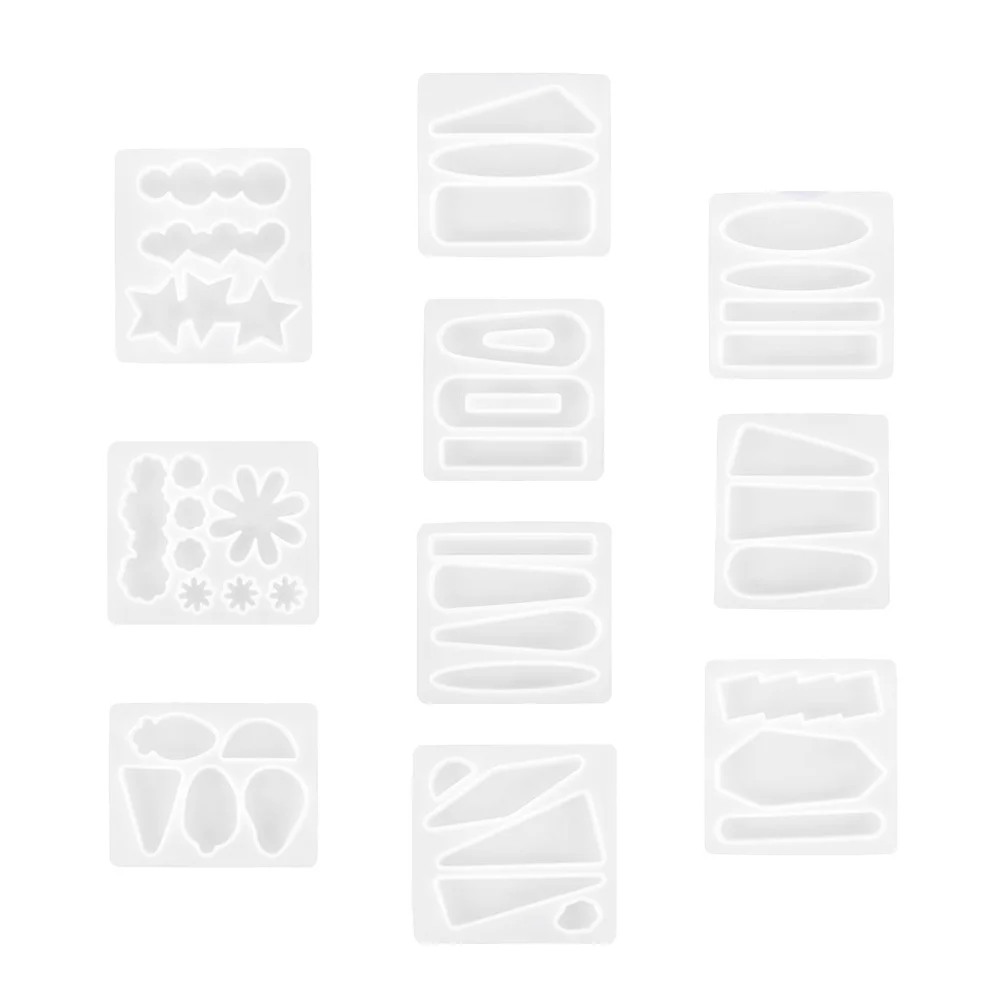 

10 шт., силиконовая заколка для волос для изготовления ювелирных изделий из смолы своими руками, серьги, кулон, литейная форма, форма для изготовления ювелирных изделий из смолы