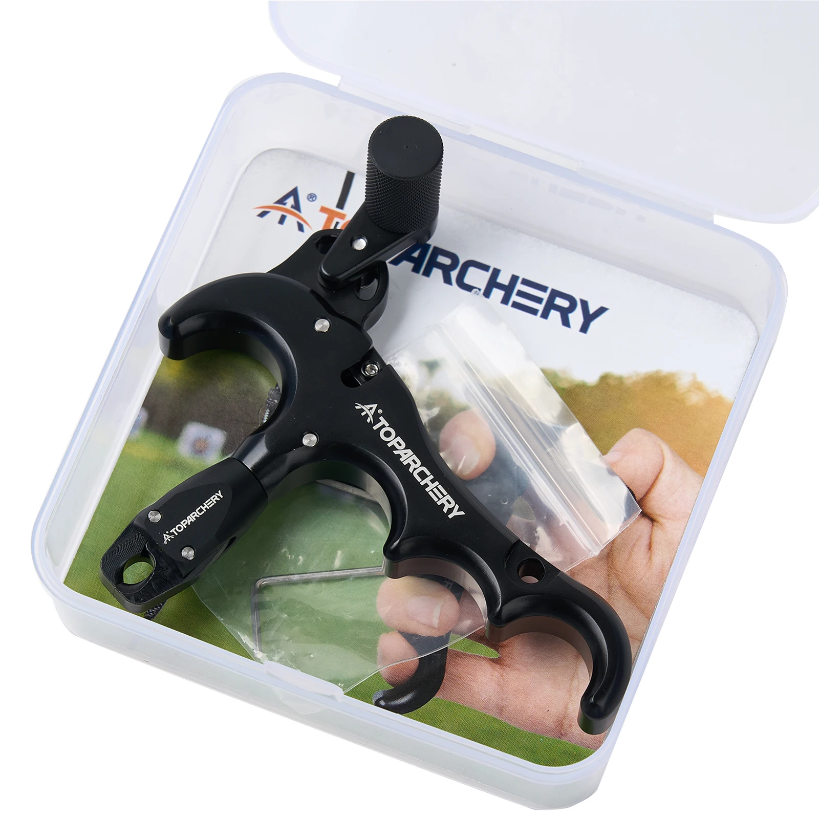 Toparchery  Bow Release 360 Adjustable Four finger Compound Three Color Aluminum Alloy Shooting Hunting Assistance