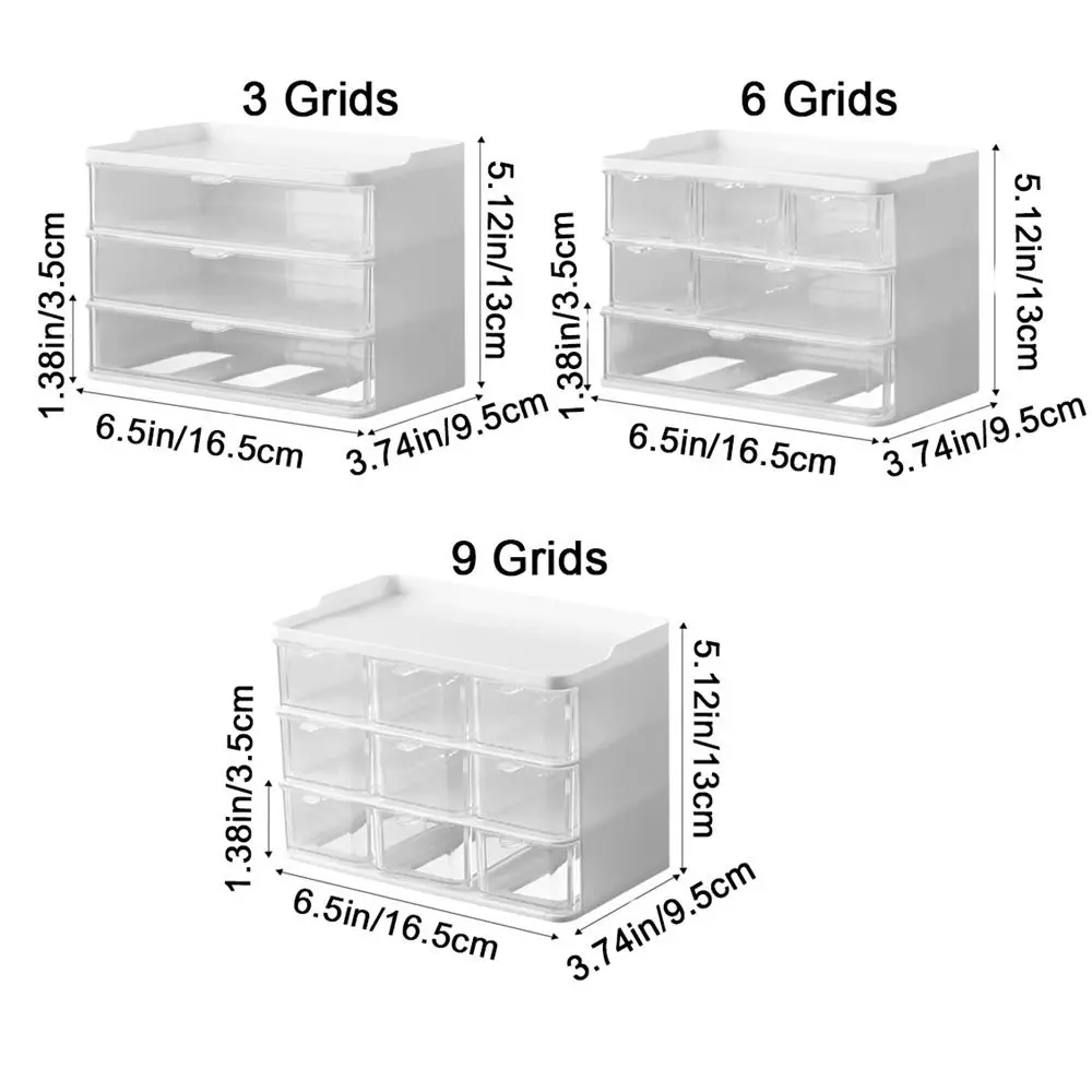 Plastic Desktop Storage Boxes Drawer Style Large Capacity Stationery Storage Box Space Saving Dustproof Jewelry Sorting Box