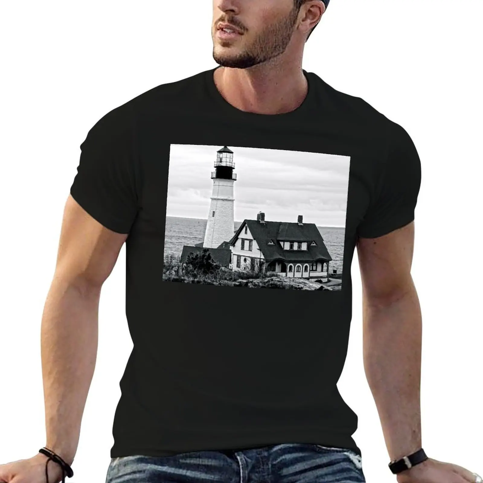 

The Lighthouse- Portland Head T-Shirt t shirt for man funny t shirts dark humor T-Shirt
