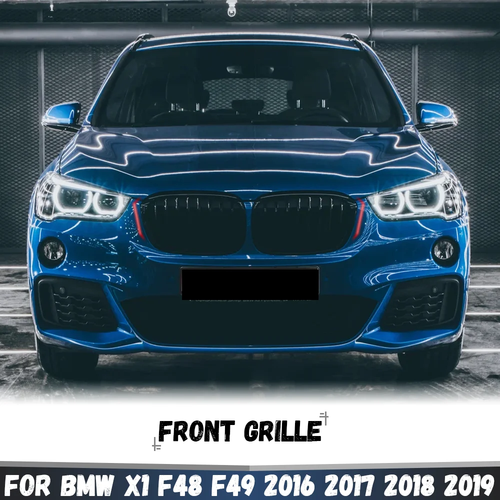 Auto Frontstoßstange Nierengrill Renngrill Einzel-/Doppellinien-Grills für BMW X1 F48 F49 2016 2017 2018 2019