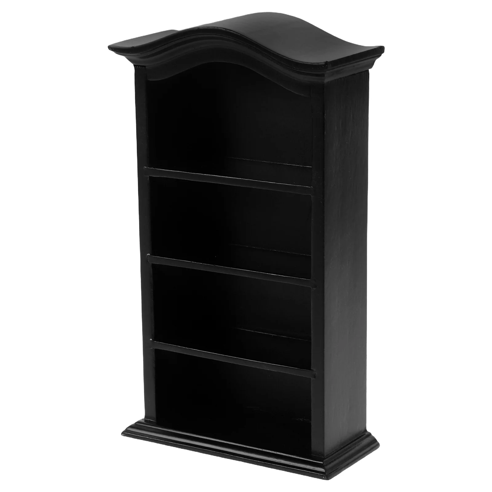 인형의 집 가구: 나무 미니어처 책장 캐비닛 1:12 스케일 빈티지 고딕 디스플레이 케이스 미니 수납 정리함