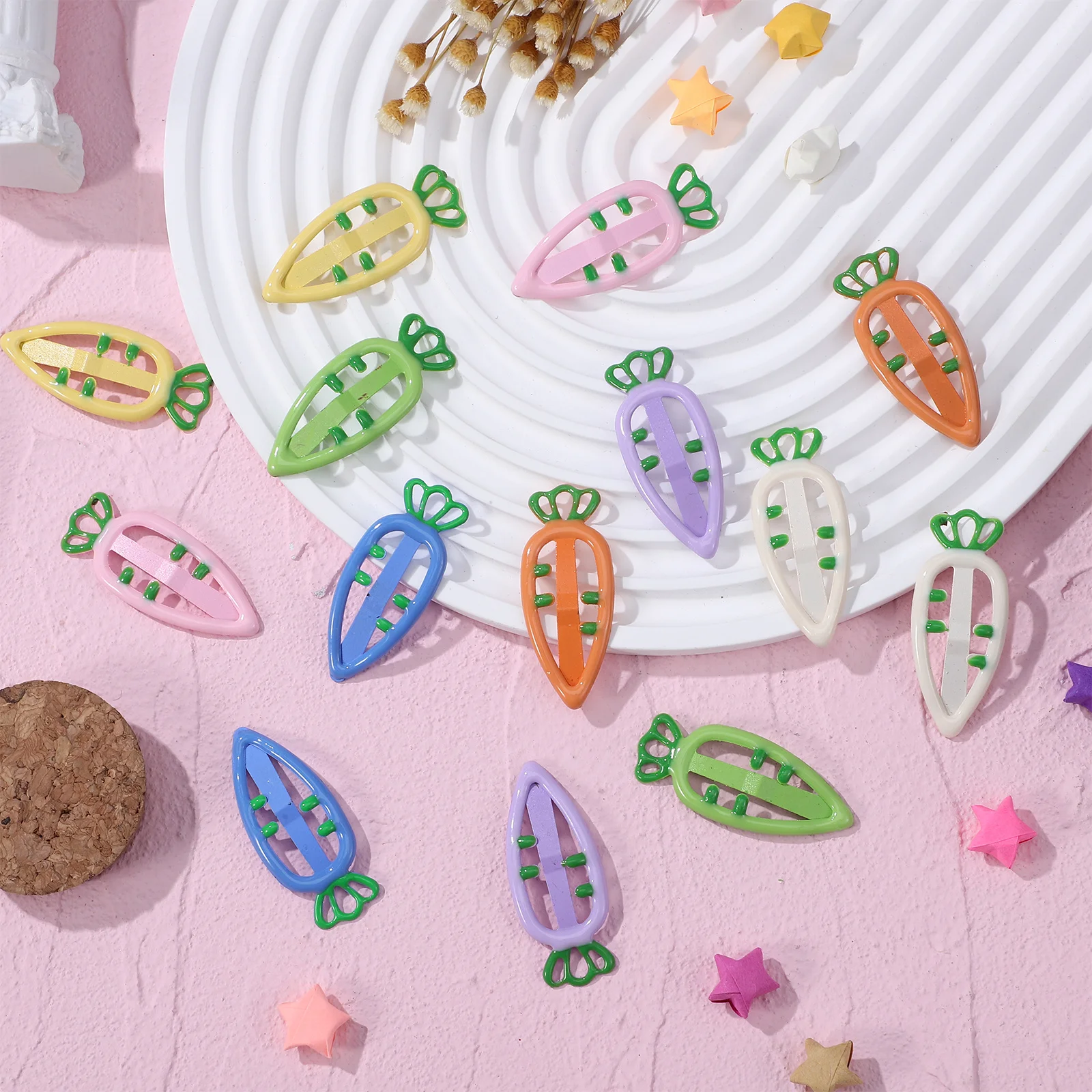 

21 шт., забавные заколки для волос в форме морковки, яркие яркие цвета, заколки для девочек, простые в использовании для укладки, детские заколки для волос для маленьких девочек