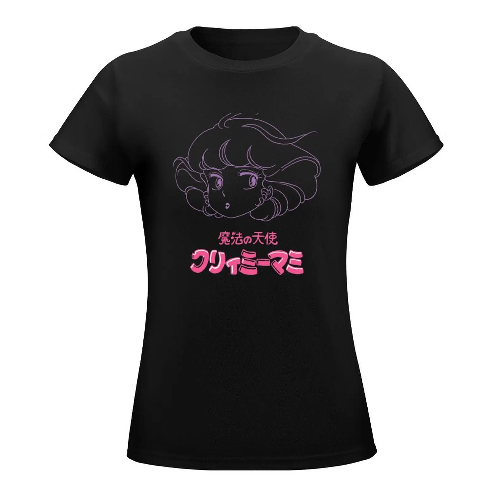 Creamy mami face logo T-Shirt summer clothes customs Women t-shirts