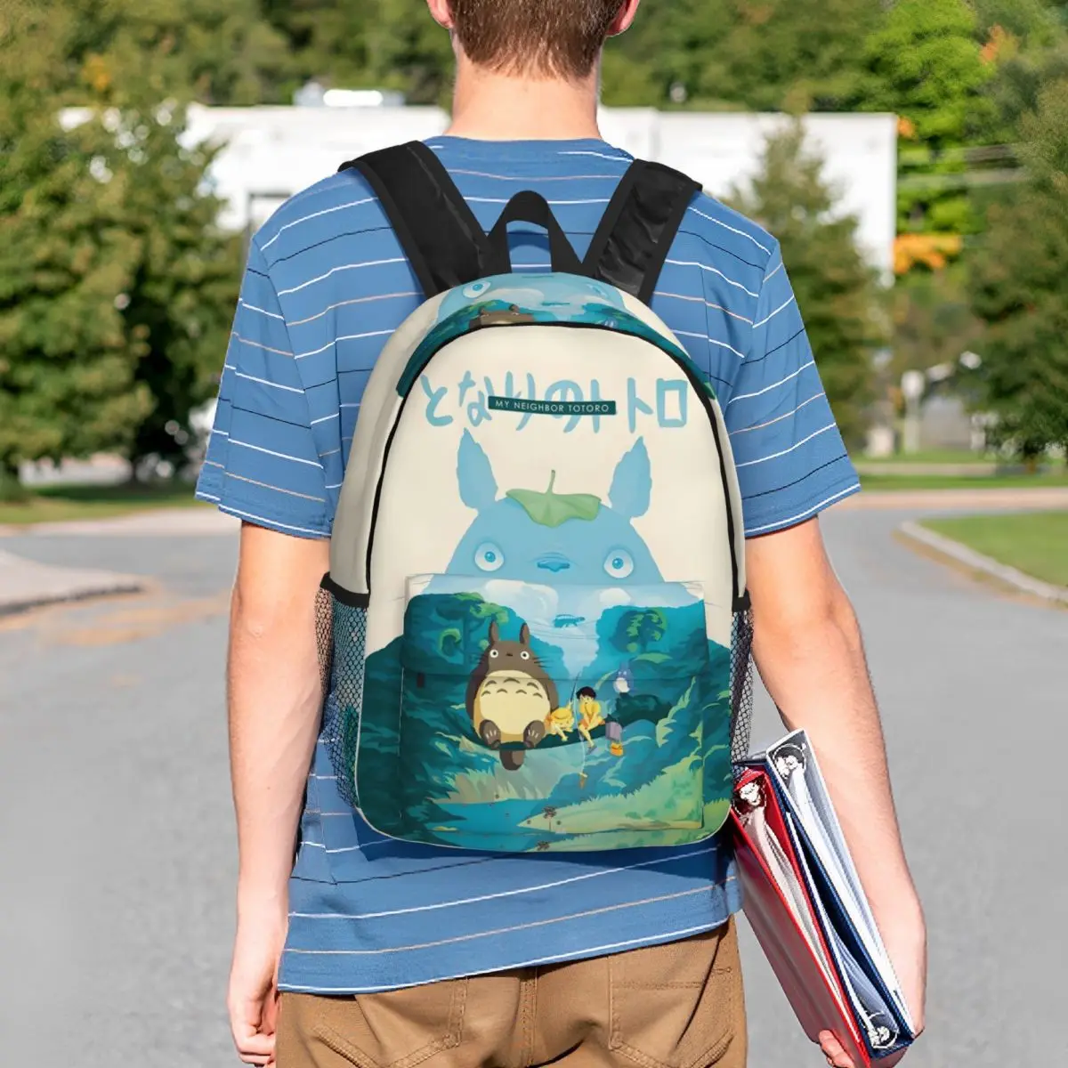 Monster Chill Ghiblis Flying Away Japan Film Backpack Student BookBag Men Women School Bag Computer Shoulder Bags